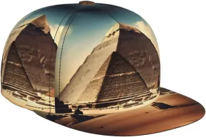 Dreaming of The Pyramids of Khufu Outdoor Sports Baseball Cap, Daily Sports Adjustable Fashionable Flat Brim hat, Unisex Four-Season Outdoor Sports Cap, Black