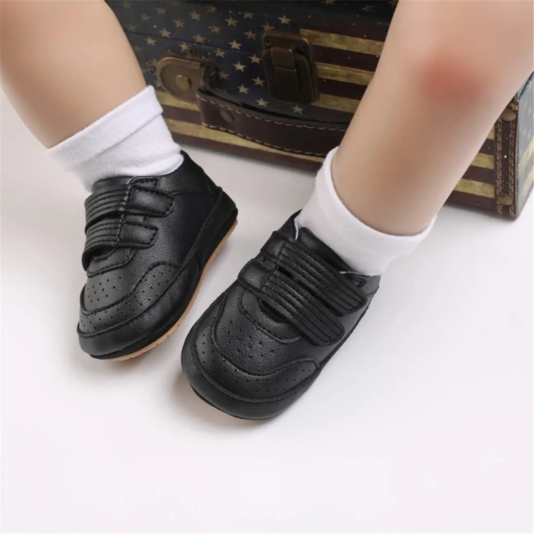E-FAK Baby Shoes Boys Girls Infant Sneakers Non-Slip Rubber Sole Toddler Crib First Walker Shoes