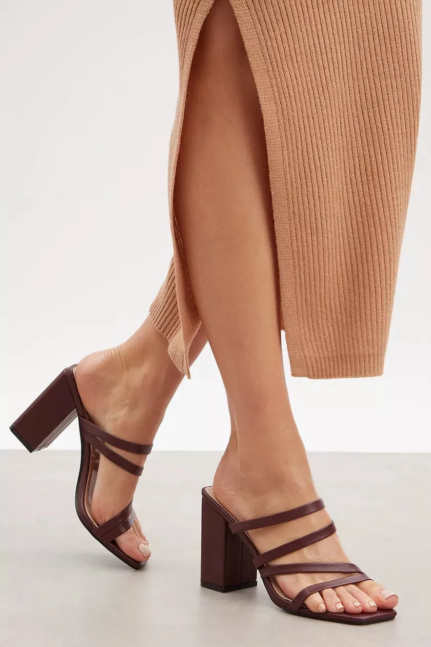 Eden Strap Vamp Mule Burgundy