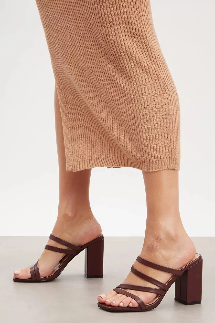 Eden Strap Vamp Mule Burgundy