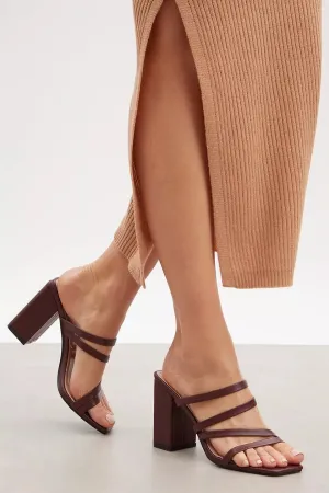 Eden Strap Vamp Mule Burgundy