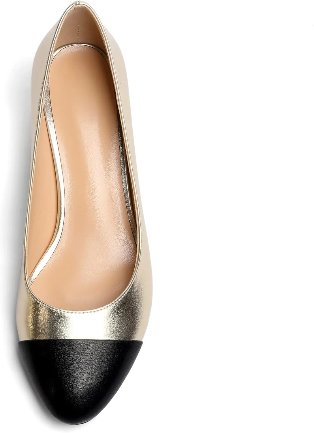Eldof Women's Round Cap Toe Block Heels Slip On Chunky Low Heel Pumps for Wedding Party Office Classic Dress Shoes 2 Inches