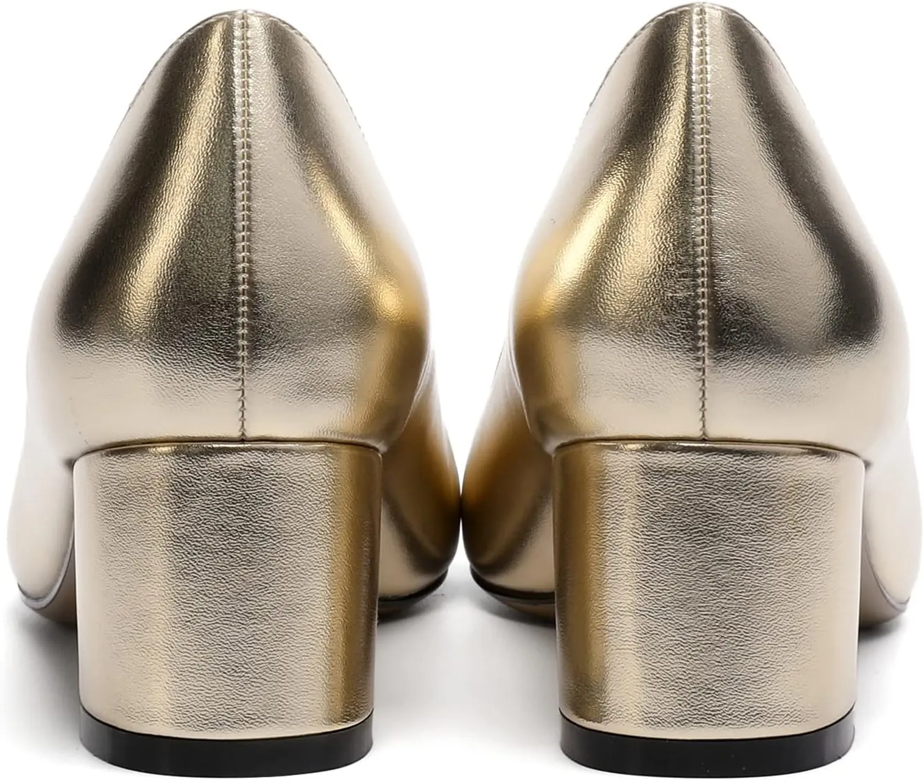 Eldof Women's Round Cap Toe Block Heels Slip On Chunky Low Heel Pumps for Wedding Party Office Classic Dress Shoes 2 Inches