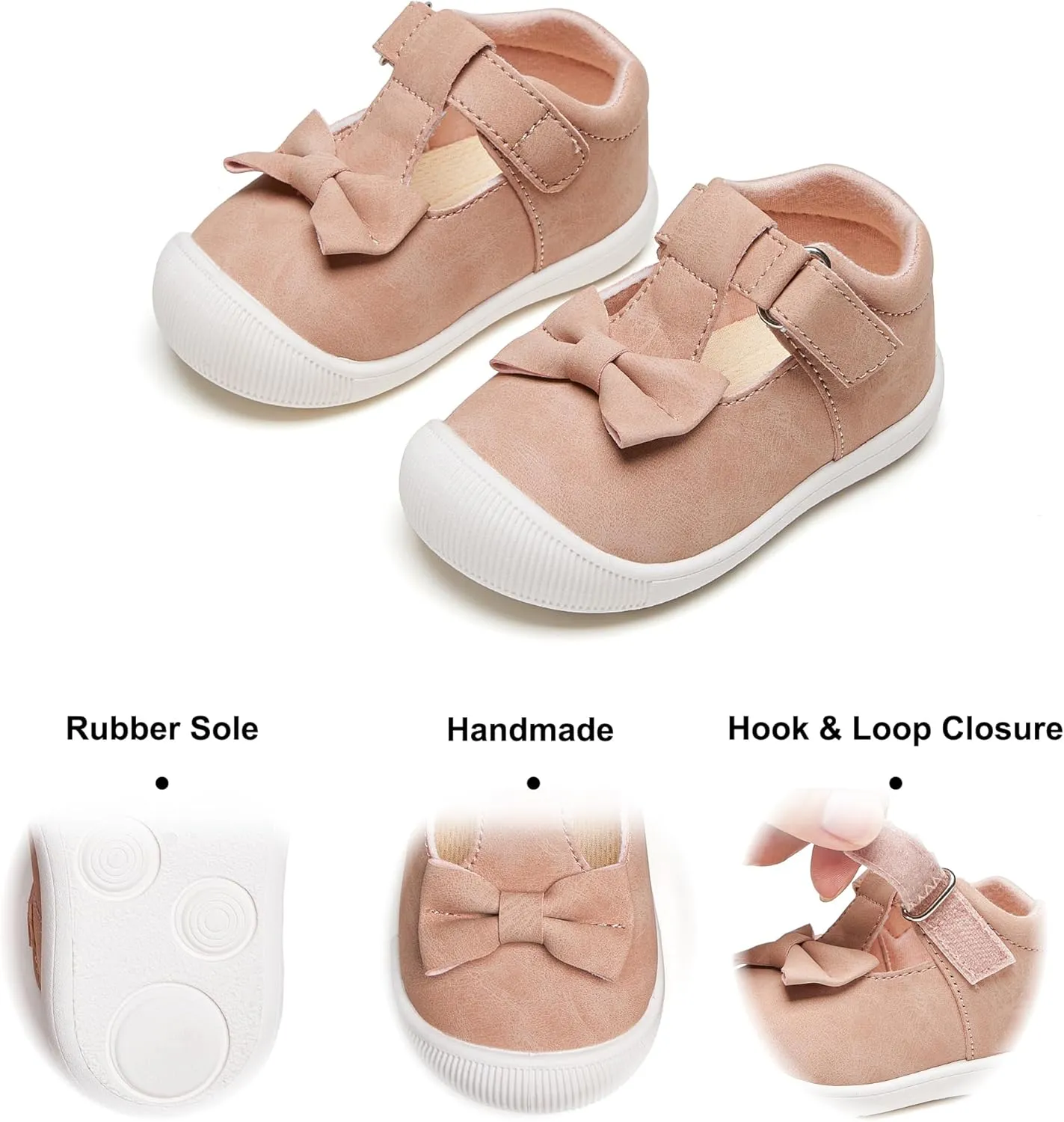 Felix & Flora Soft Sole Baby Dress Shoes - Infant Baby Walking Shoes Moccasinss Rubber Sole Crib Shoes