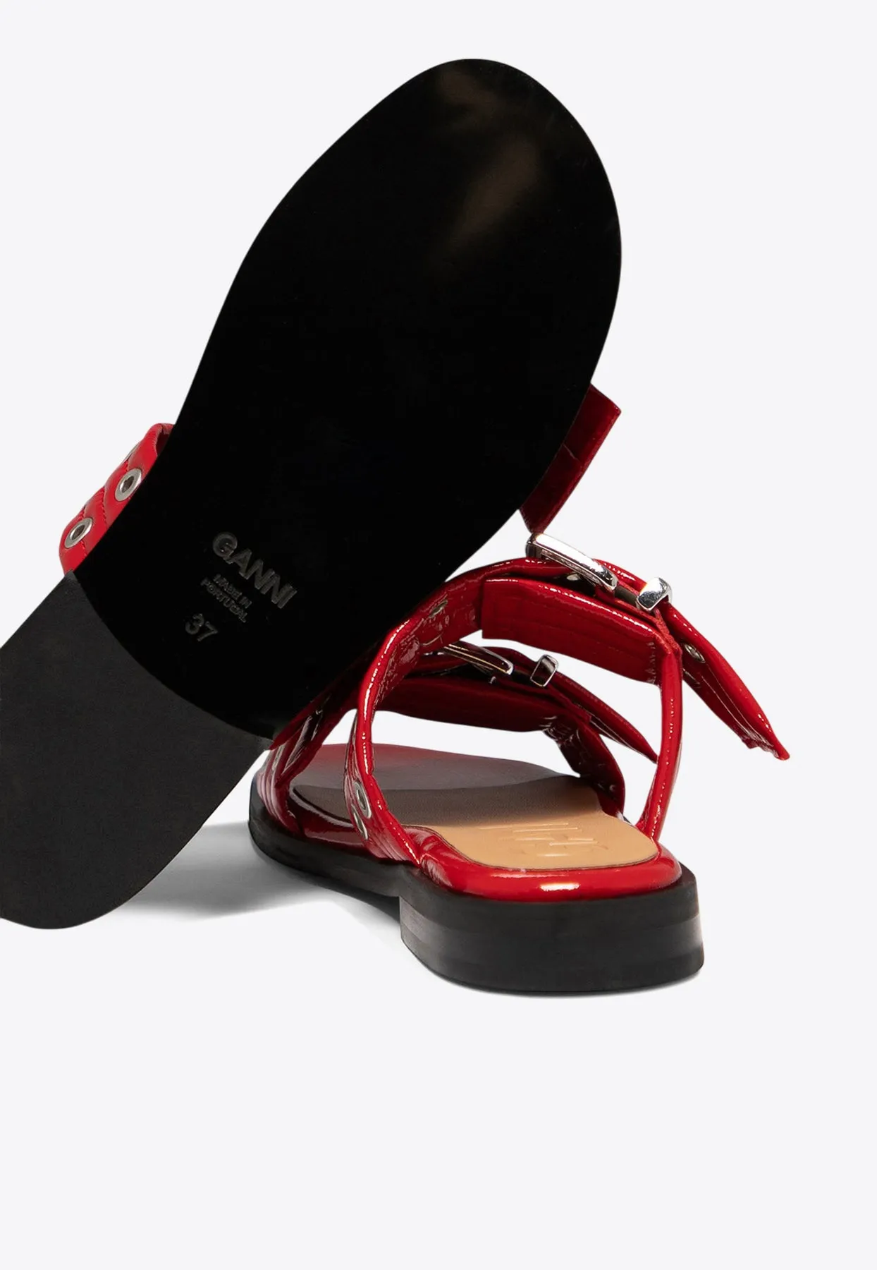 Feminine Buckle Flat Sandals