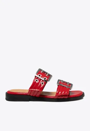 Feminine Buckle Flat Sandals