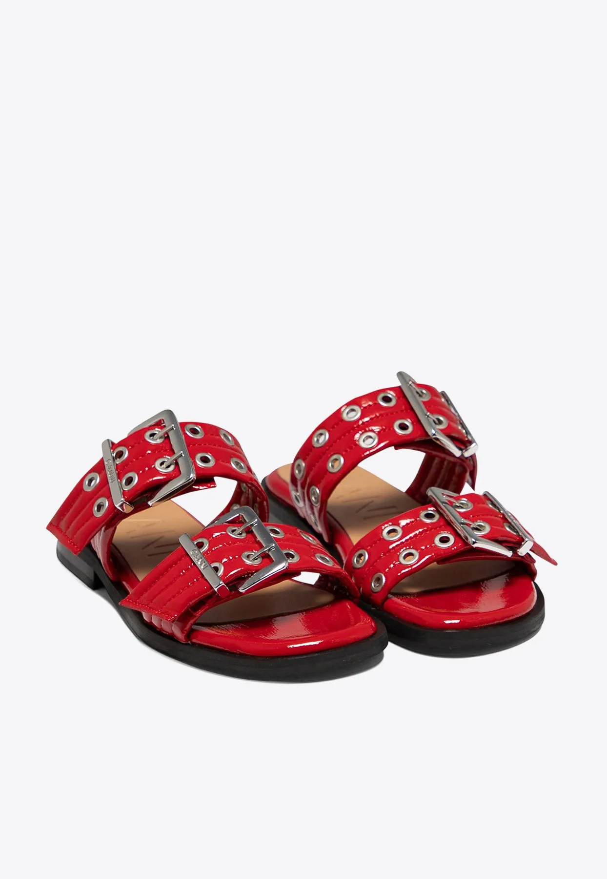 Feminine Buckle Flat Sandals