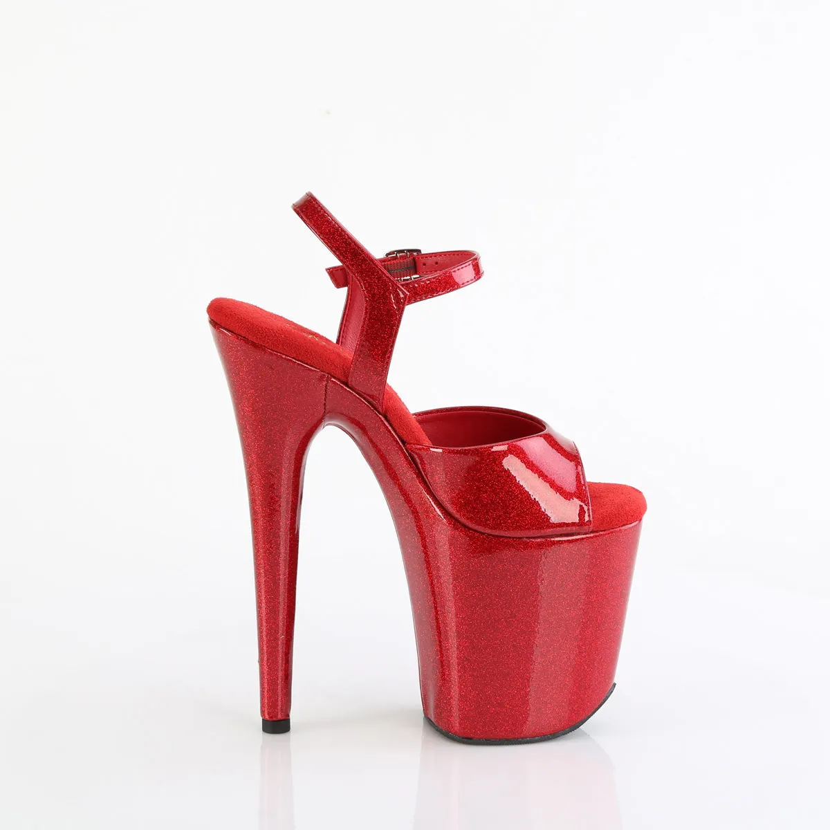 FLAMINGO-809GP - Ruby Red Glitter Patent Heels