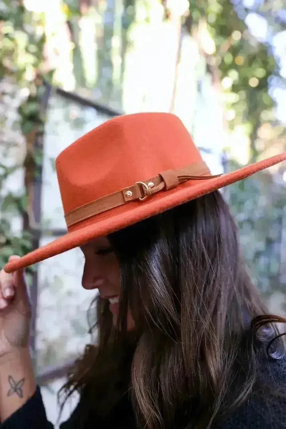 Flat Brim Buckle Hat