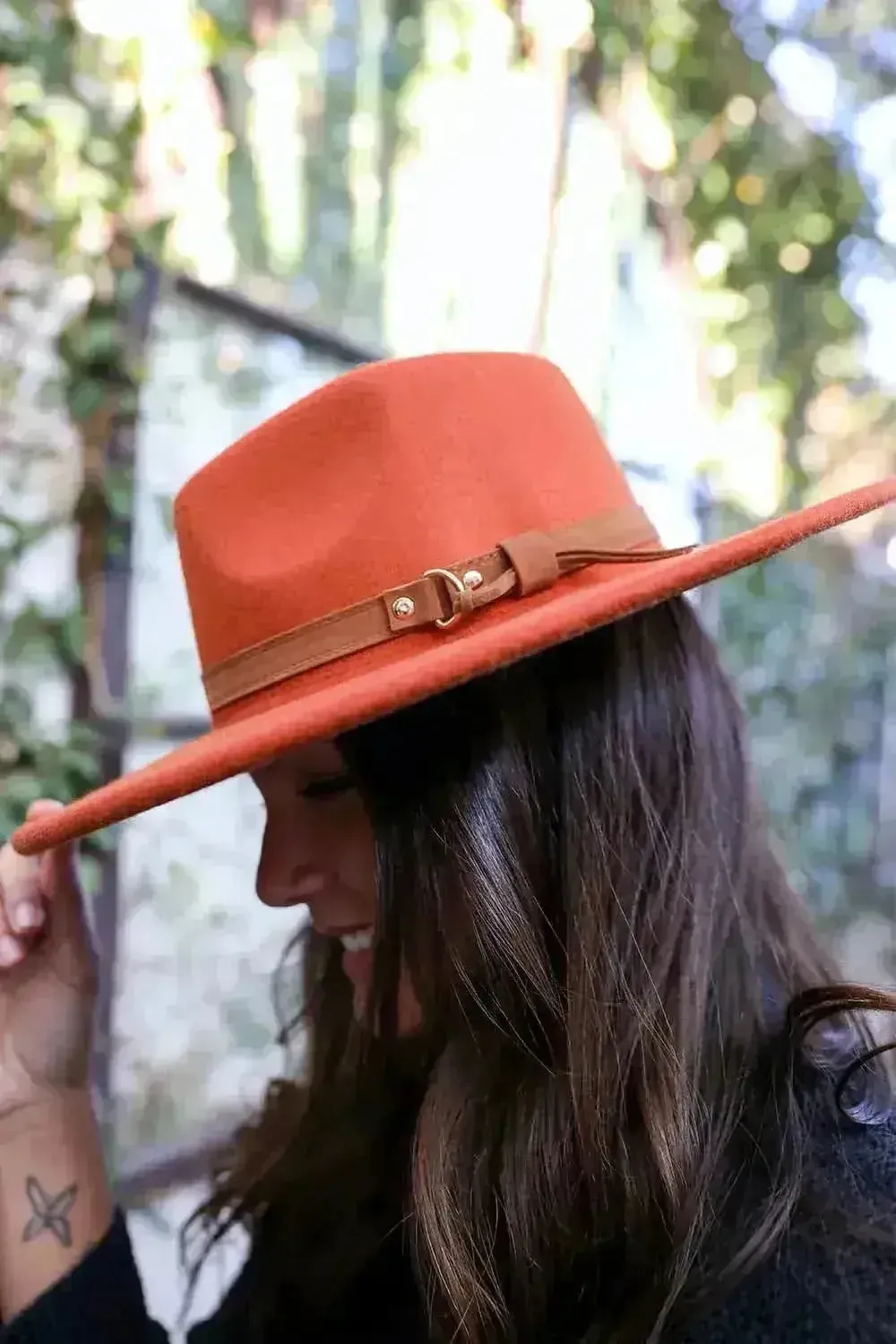 Flat Brim Buckle Hat