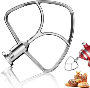 Food-Grade Stainless Steel Flat Beaters for Kitchenaid Stand Mixer, 4.5-5Qt Tilt-Head Paddle Attachment for Kitchenaid Mixer, Polished Flat Beater for KitchenAid-Dishwasher Safe