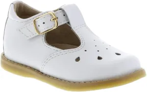 FOOTMATES Harper Mary Jane T-Strap Girls Flat Leather Walking Shoes with Custom-Fit Insoles, Slip-Resistant Non-Marking Outsoles - for Toddlers and Little Kids, Ages 1-8