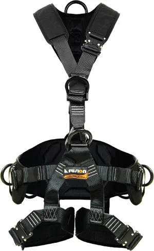 Fusion Climb Tac-Rescue, Construction Harness - Full body harness with Flat Foam Padding, 6 D-Ring Points, and Quick-Release Steel Buckle Safety harness OSHA & ANSI Compliant