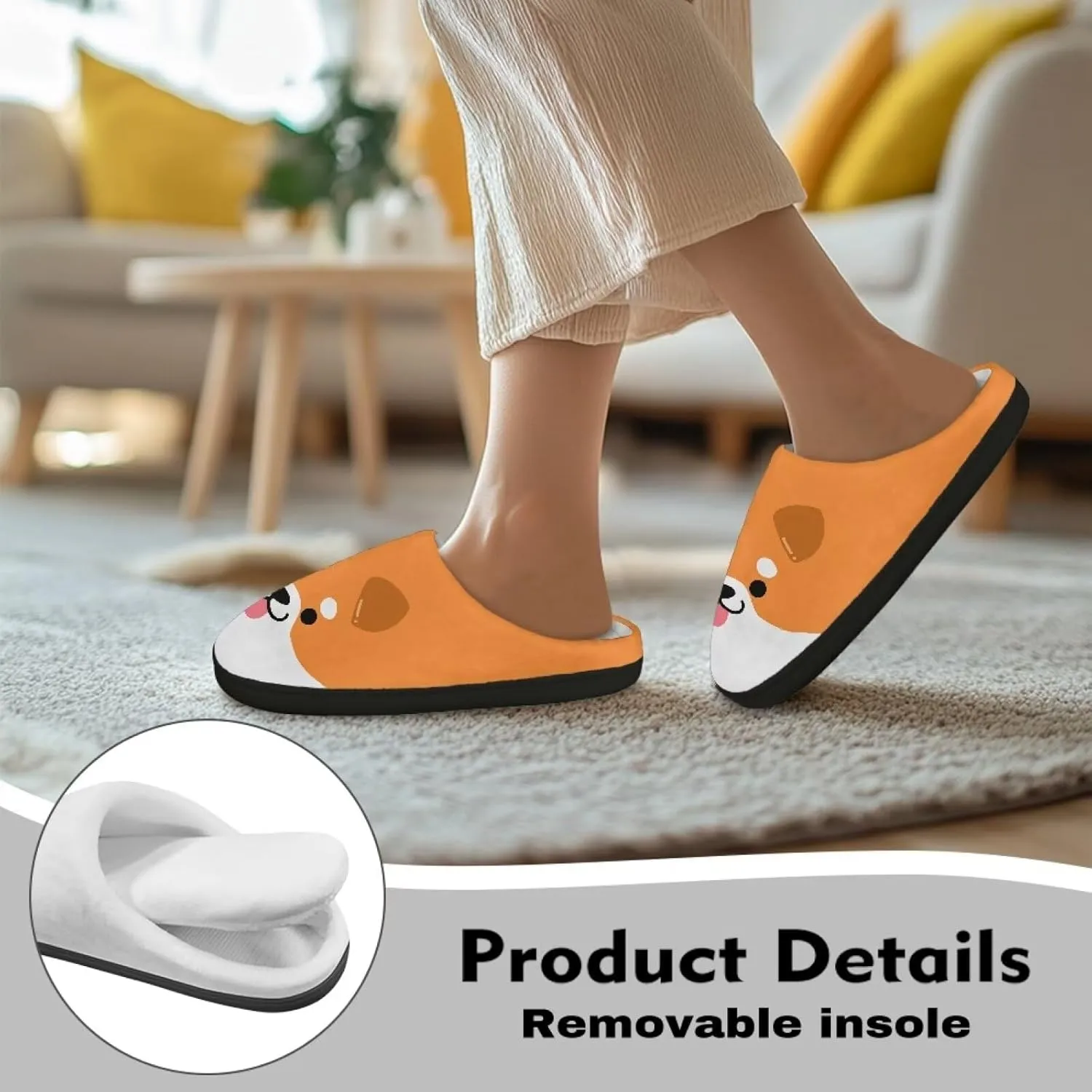 Fuzzy Memory Foam Cozy Slippers for Womem Indoor Home Womens Slip On House Shoes with Rubber Soles Size 4-12