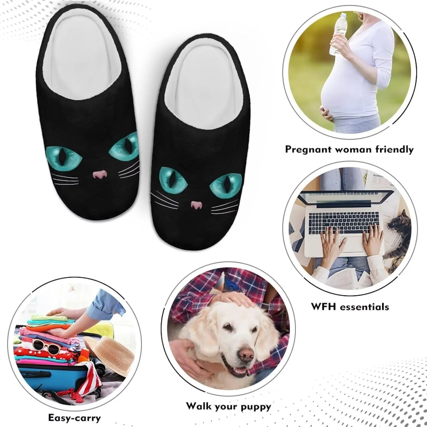 Fuzzy Memory Foam Cozy Slippers for Womem Indoor Home Womens Slip On House Shoes with Rubber Soles Size 4-12