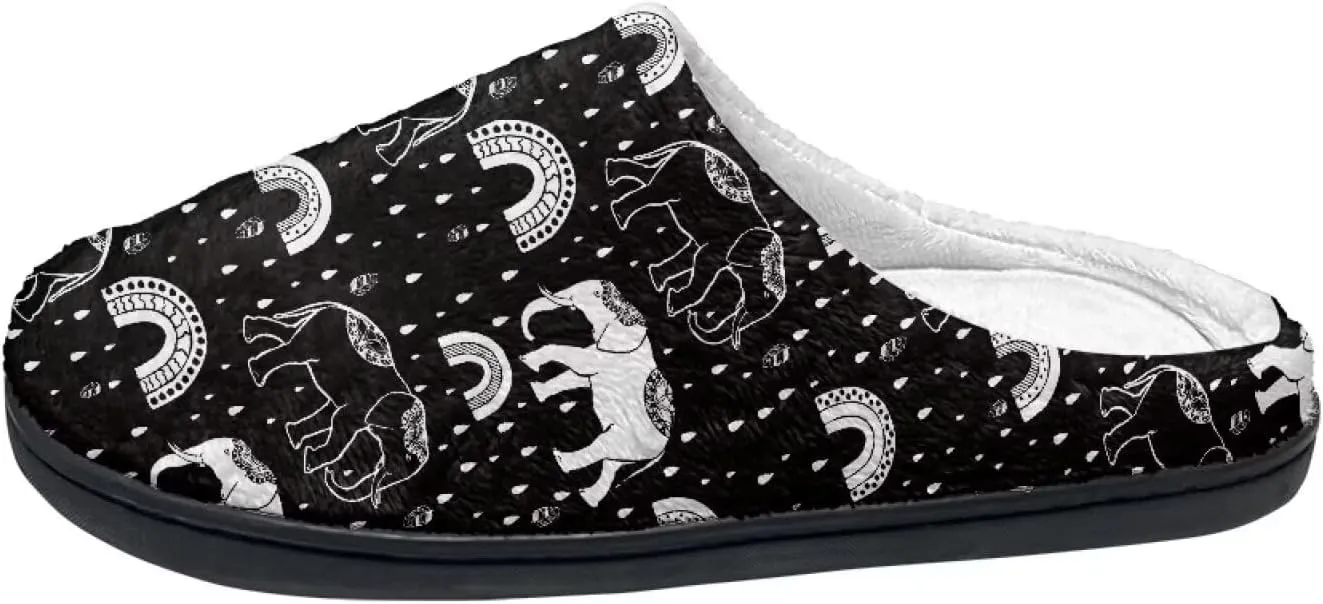 Fuzzy Memory Foam Cozy Slippers for Womem Indoor Home Womens Slip On House Shoes with Rubber Soles Size 4-12