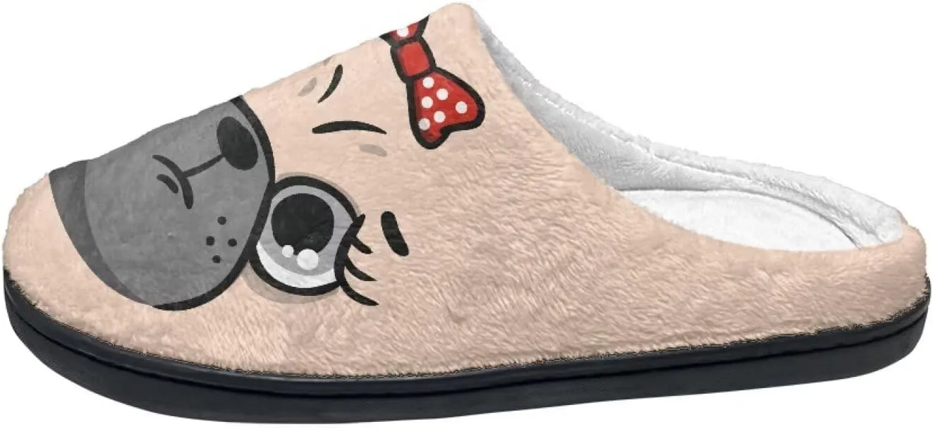 Fuzzy Memory Foam Cozy Slippers for Womem Indoor Home Womens Slip On House Shoes with Rubber Soles Size 4-12