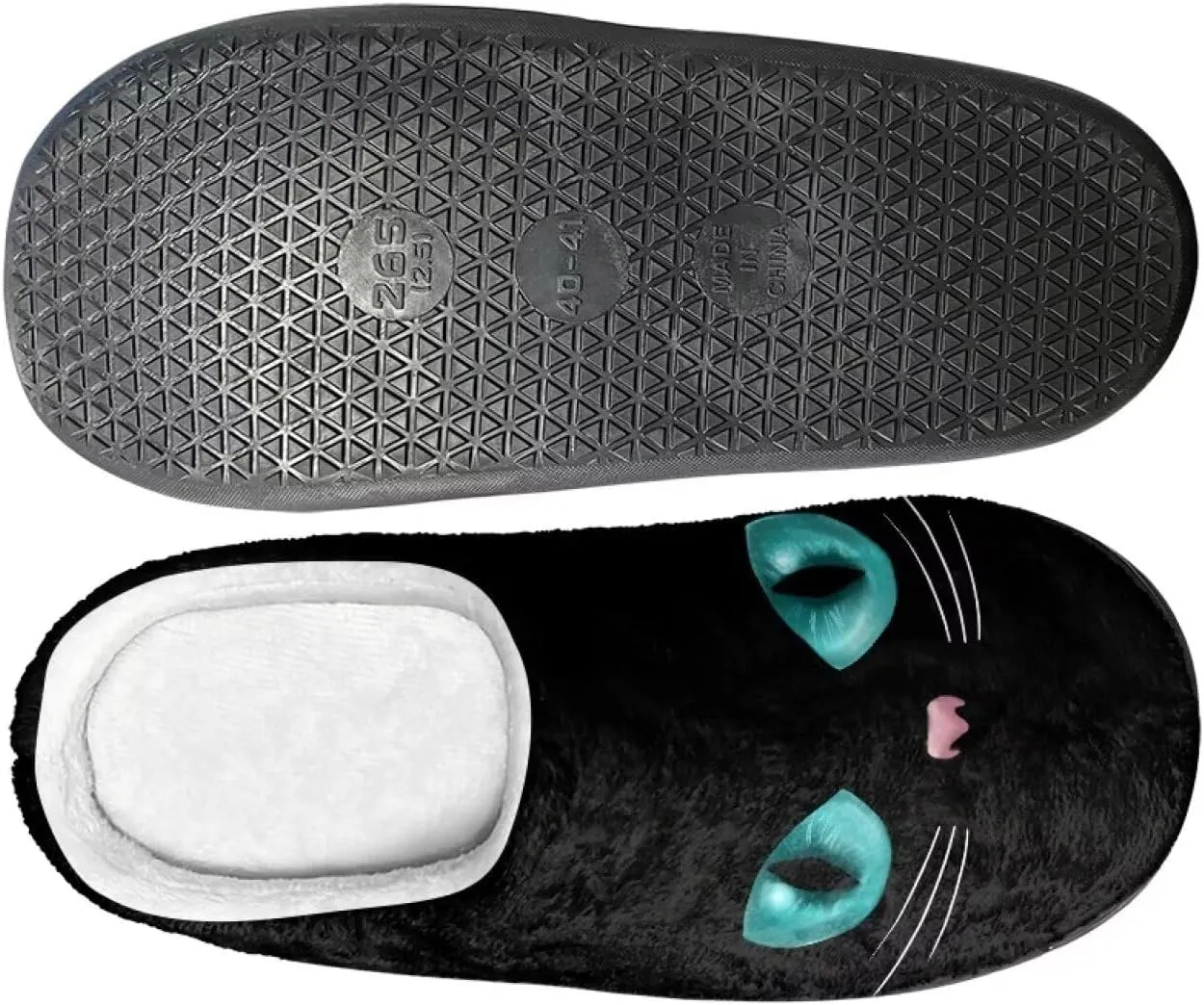 Fuzzy Memory Foam Cozy Slippers for Womem Indoor Home Womens Slip On House Shoes with Rubber Soles Size 4-12