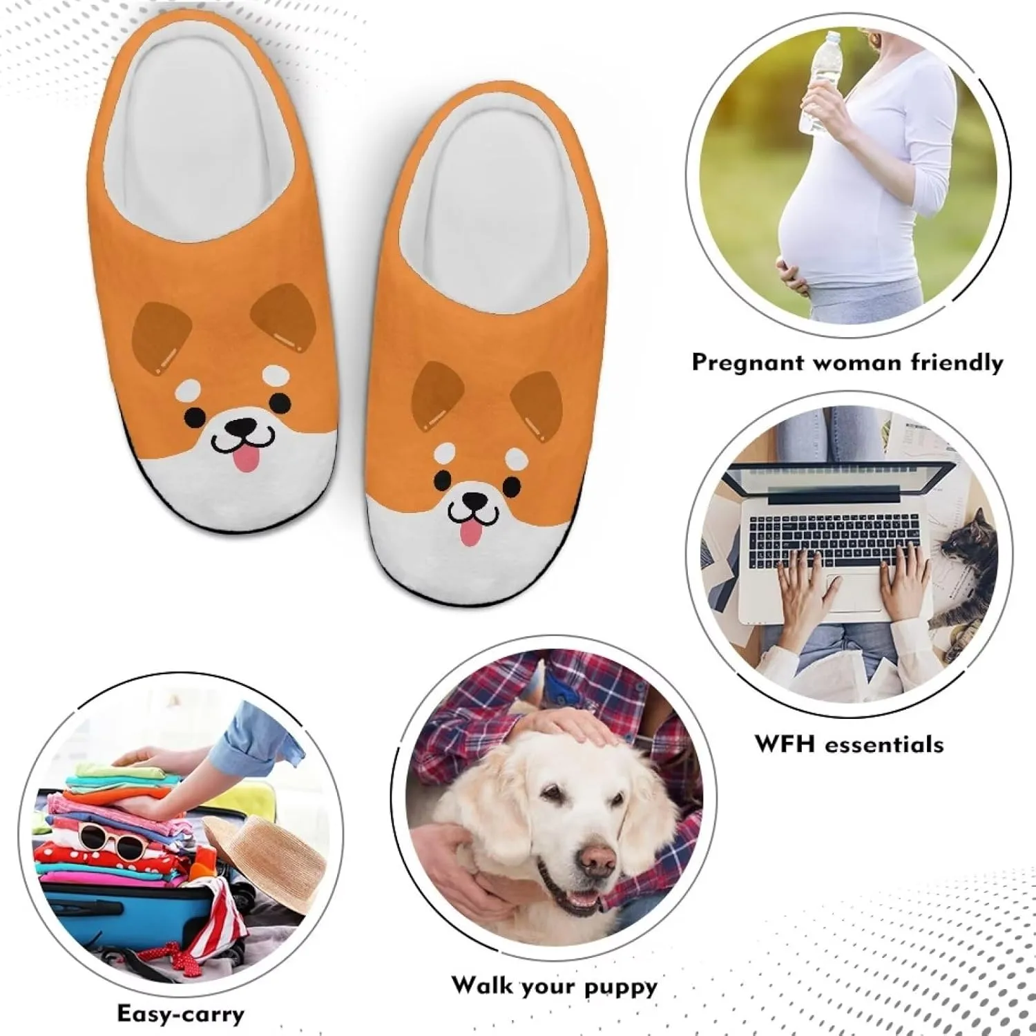 Fuzzy Memory Foam Cozy Slippers for Womem Indoor Home Womens Slip On House Shoes with Rubber Soles Size 4-12