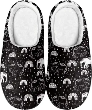 Fuzzy Memory Foam Cozy Slippers for Womem Indoor Home Womens Slip On House Shoes with Rubber Soles Size 4-12