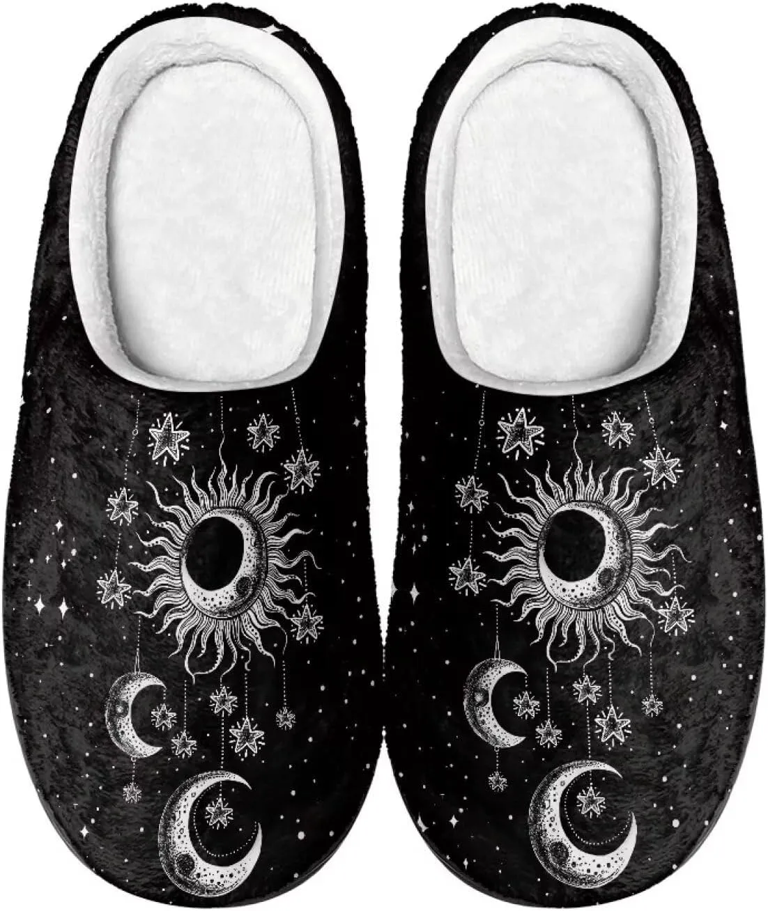 Fuzzy Memory Foam Cozy Slippers for Womem Indoor Home Womens Slip On House Shoes with Rubber Soles Size 4-12