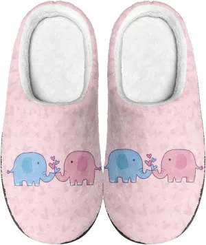 Fuzzy Memory Foam Cozy Slippers for Womem Indoor Home Womens Slip On House Shoes with Rubber Soles Size 4-12
