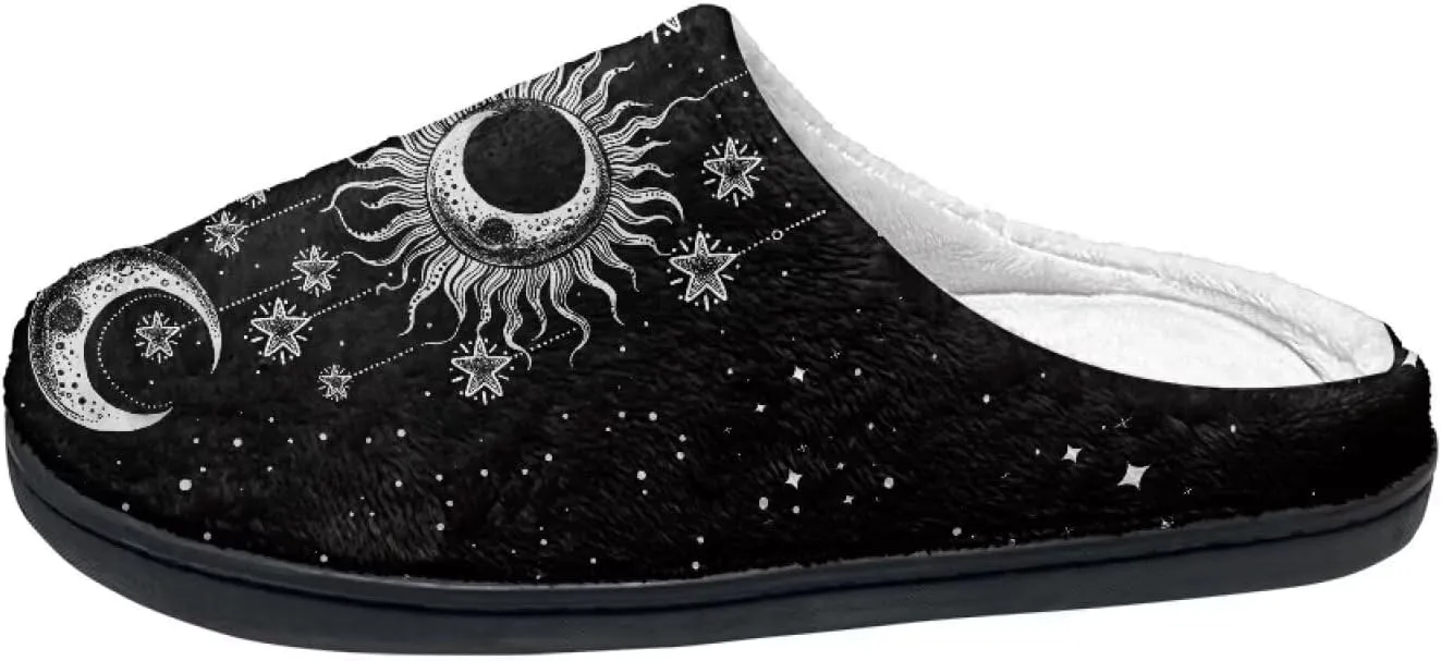 Fuzzy Memory Foam Cozy Slippers for Womem Indoor Home Womens Slip On House Shoes with Rubber Soles Size 4-12