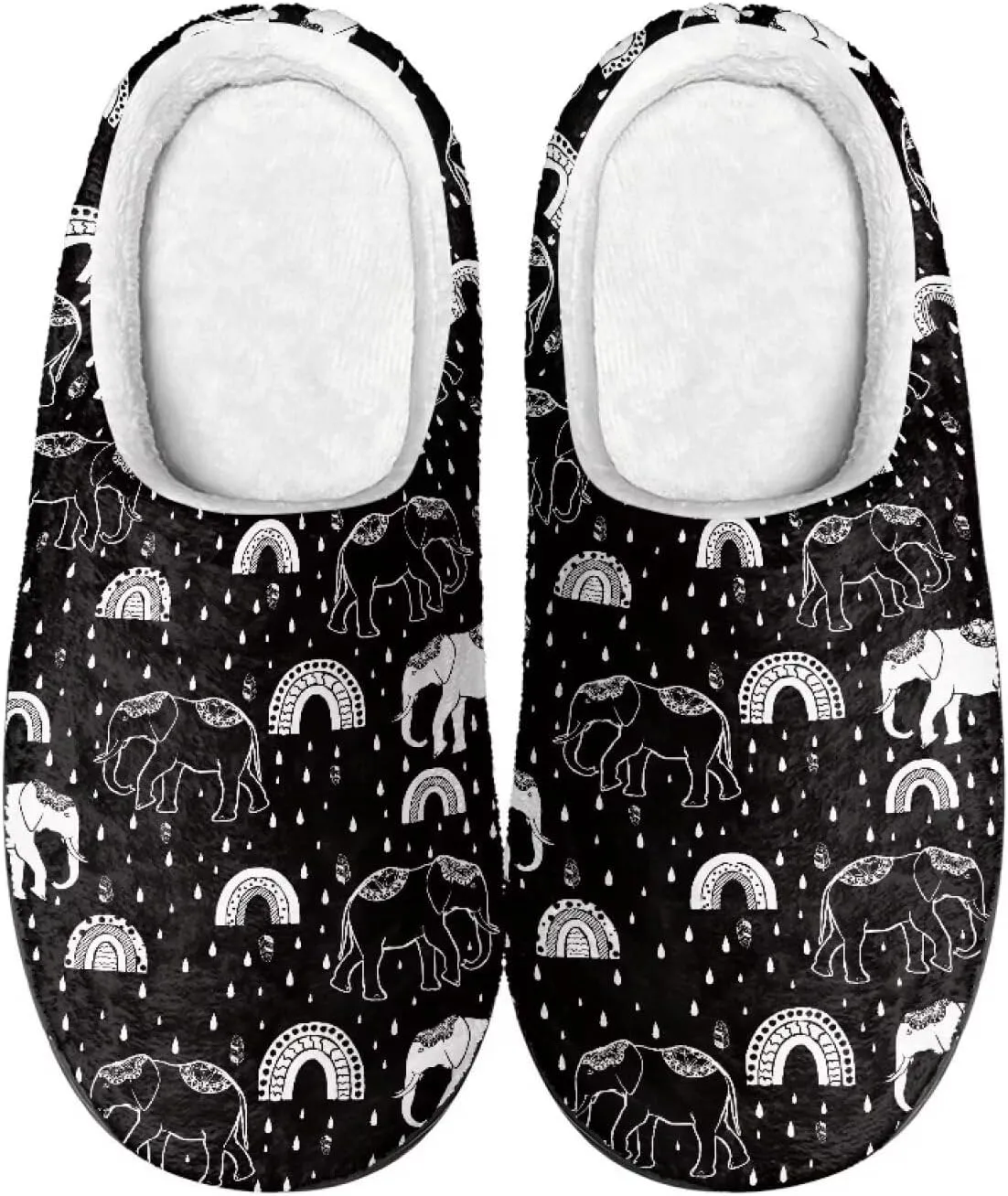 Fuzzy Memory Foam Cozy Slippers for Womem Indoor Home Womens Slip On House Shoes with Rubber Soles Size 4-12