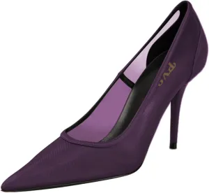 FYS Women Pointed Toe Slip on Pumps Sexy Mesh Stiletto High Heels Fashion Party Dance Prom Shoes Size 4-16 US