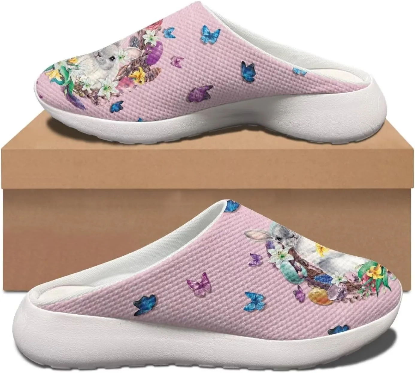 Garden Shoes Womens Slip On Mesh Garden Clogs Rubber Sole Garden Sandals
