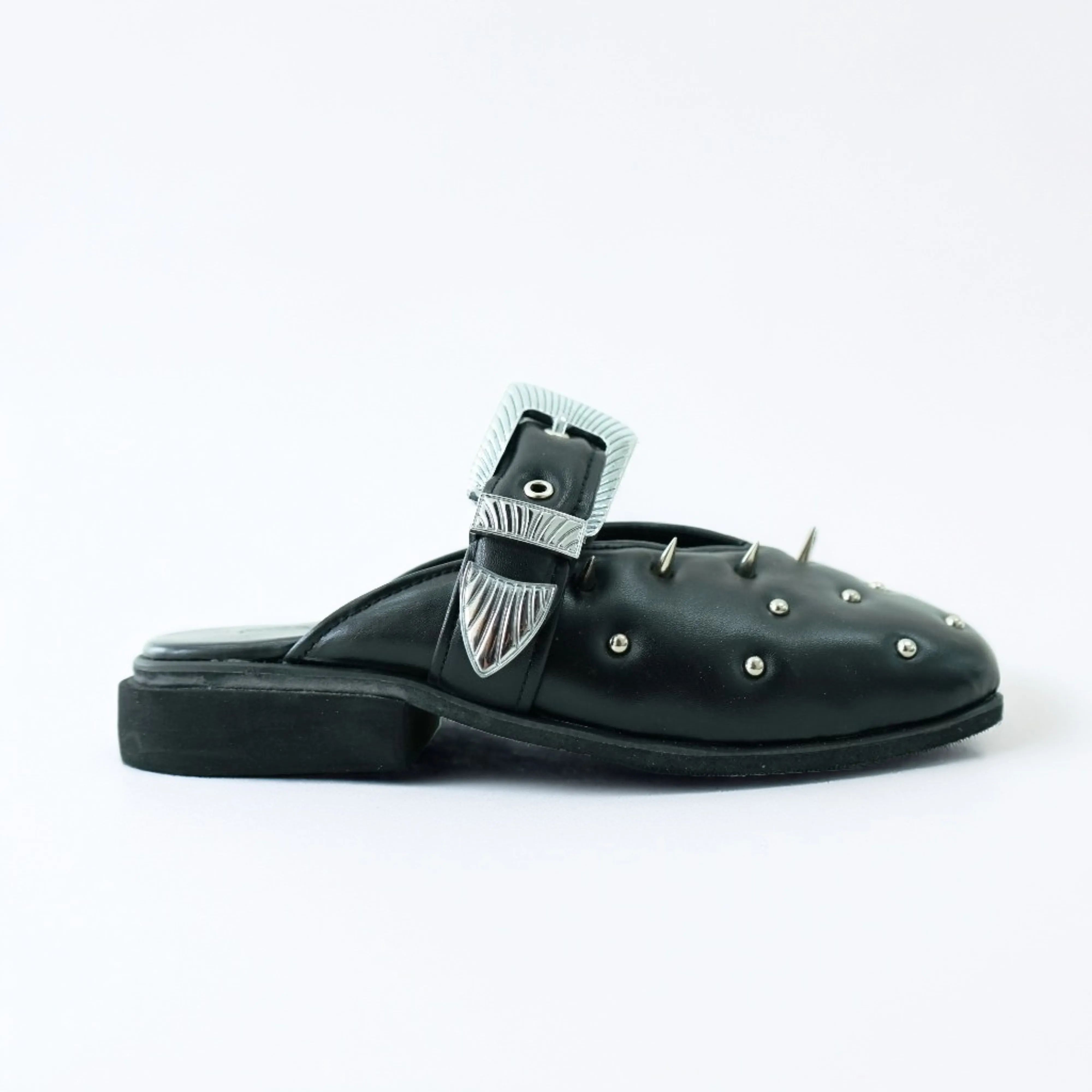 Gaye Studded Buckle Mules
