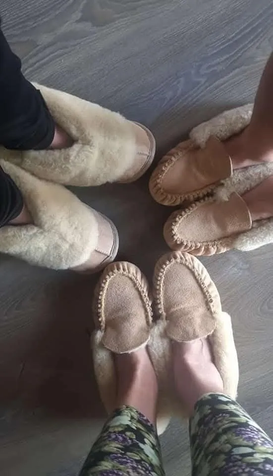 Genuine Sheepskin Slippers Slip-On