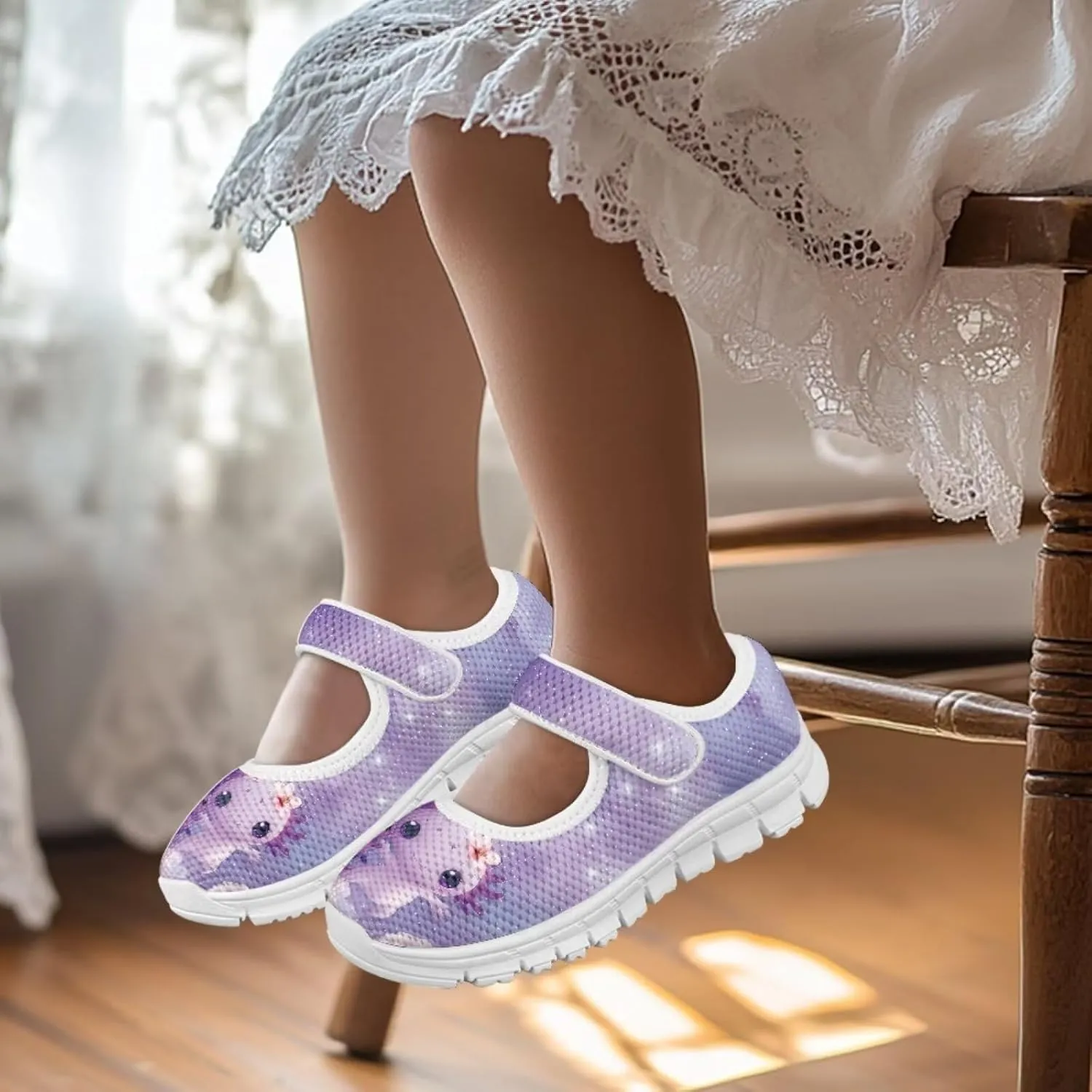 Girls Axolotl Dress Shoes Mary Jane Shoes Princess Ballet Flats Lightweight Slip On School Shoes US 11-2.5