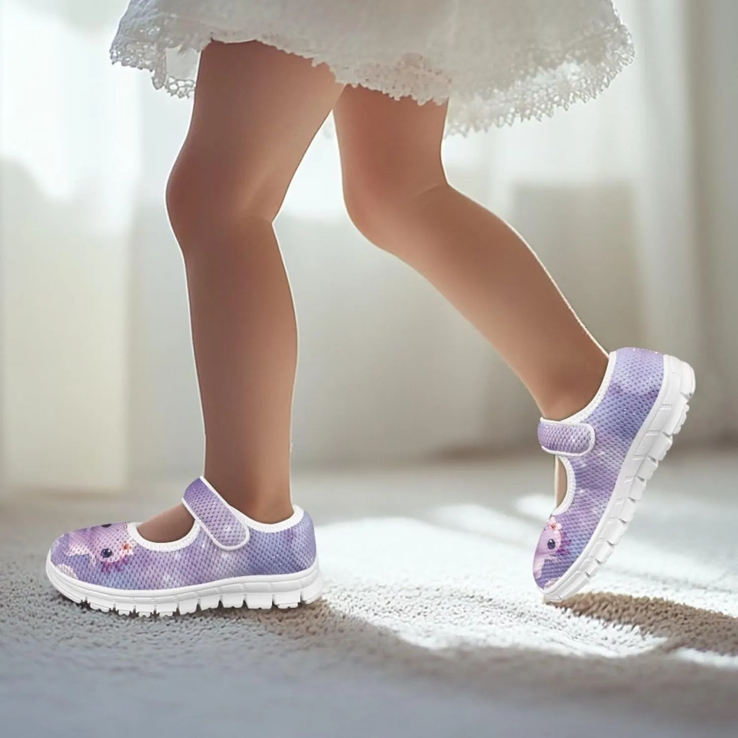 Girls Axolotl Dress Shoes Mary Jane Shoes Princess Ballet Flats Lightweight Slip On School Shoes US 11-2.5