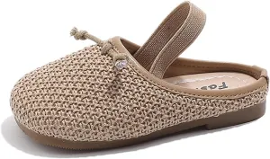 Girls Slides With Back Strap Closed Toe Casual Slip on Dress Shoes Comfortable Toddle Little Kids Walking Sandals