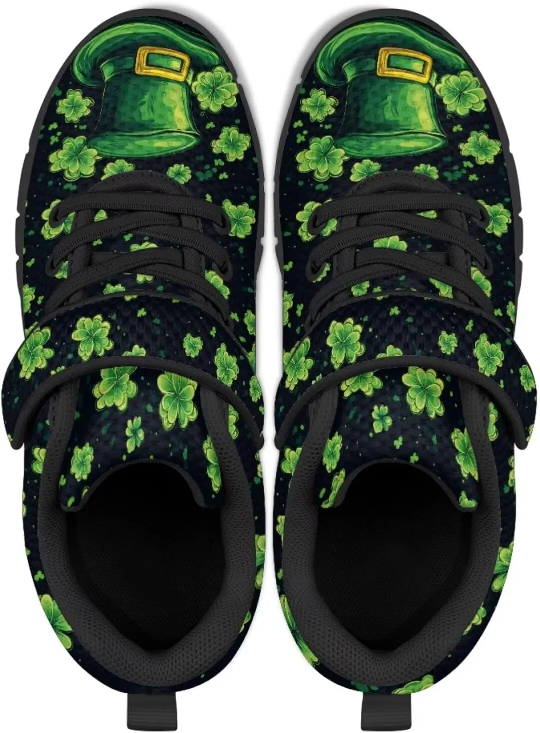 Girls St Patrick's Day Shoes Kids Single Buckle Sneakers Breathable Mesh Athletic Running Tennis Shoes