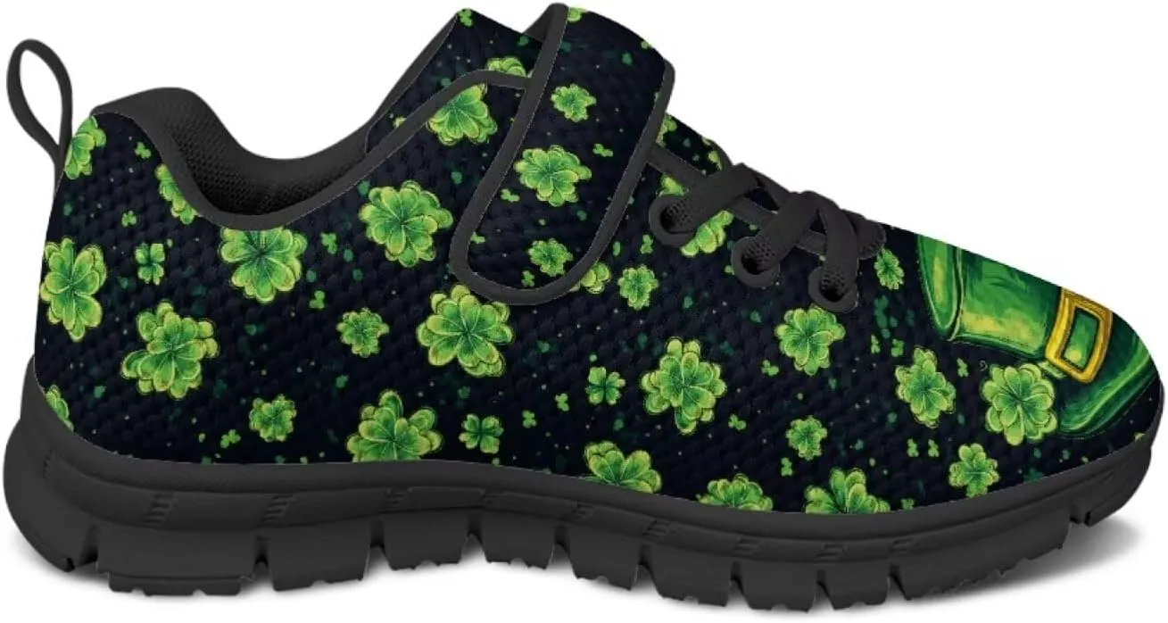 Girls St Patrick's Day Shoes Kids Single Buckle Sneakers Breathable Mesh Athletic Running Tennis Shoes