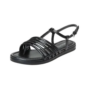 Gladiator Special discount Flat Aerosoles Sandal Droplet Caged Open Black Dependable Leather Flats Toe