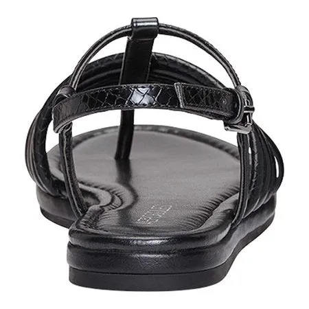 Gladiator Special discount Flat Aerosoles Sandal Droplet Caged Open Black Dependable Leather Flats Toe