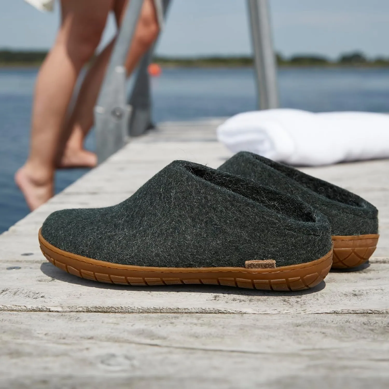 Glerups 100% high quality wool mix Slipper with rubber sole - Unisex Slip-on