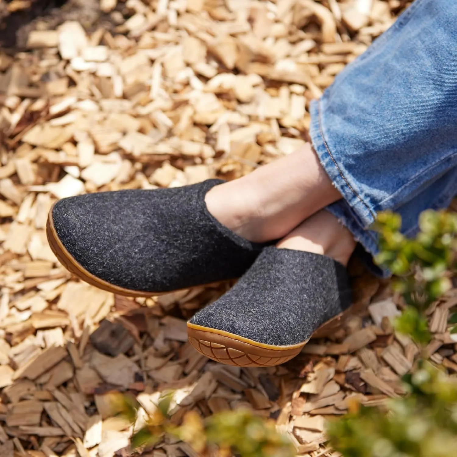 Glerups 100% high quality wool mix Slipper with rubber sole - Unisex Slip-on