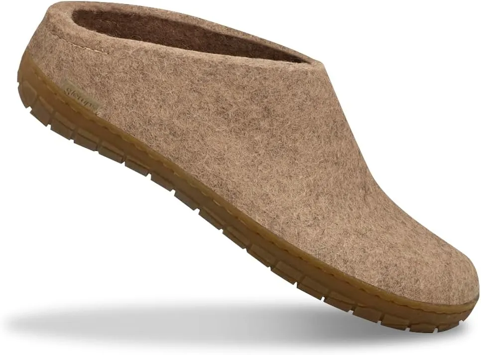 Glerups 100% high quality wool mix Slipper with rubber sole - Unisex Slip-on