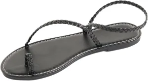 GORGLITTER Women's Metallic Strappy Thong Flat Sandals Open Toe Dressy Slide Sandal