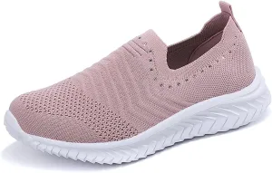 GOSPT Women's Slip on Sock Sneakers Glitter Rhinestone Jazz Latin Dance Mesh Shoes