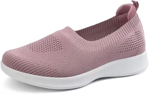GOSPT Women's Slip on Sock Sneakers Lightweight Elastic Knit Mesh Shoes Comfort Flats