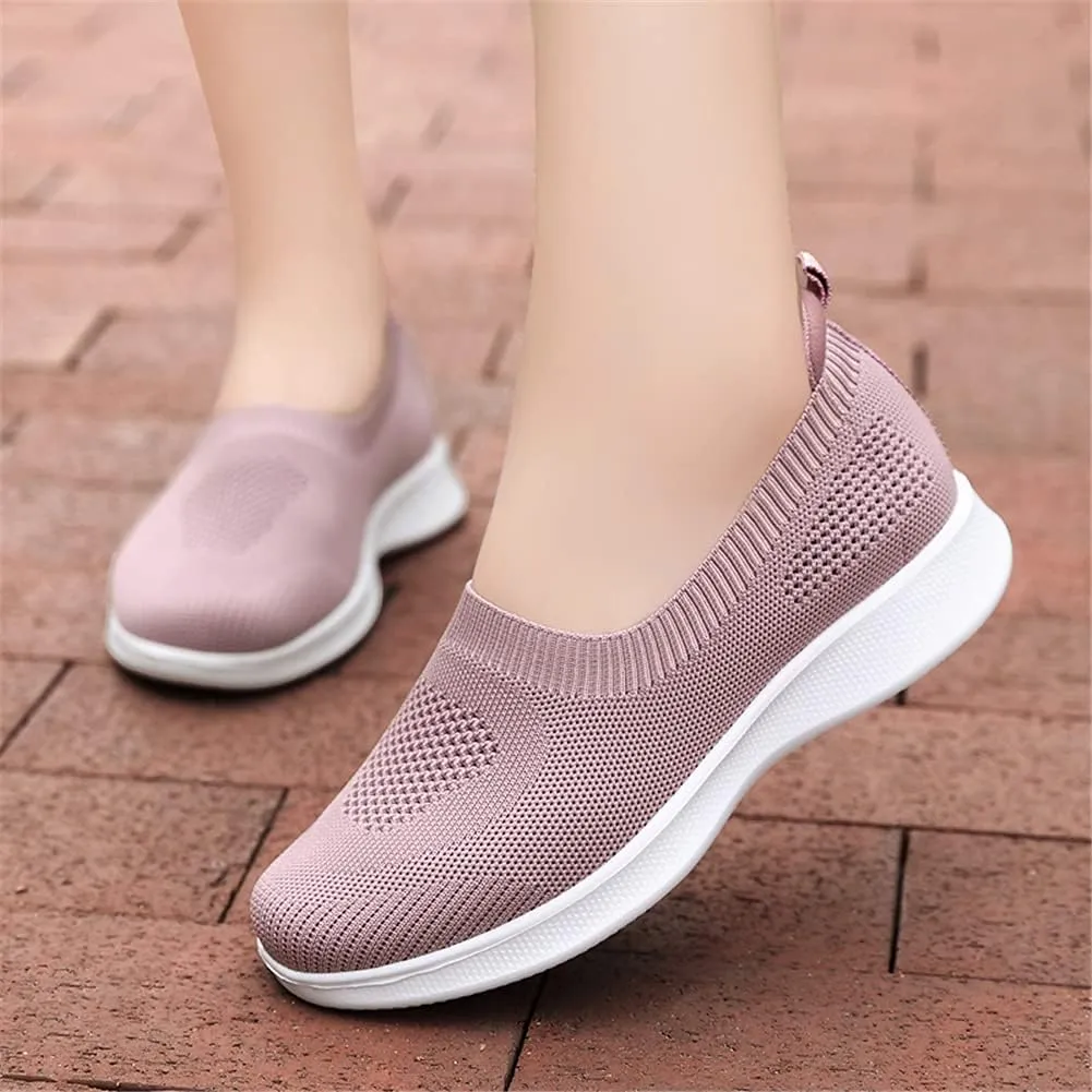 GOSPT Women's Slip on Sock Sneakers Lightweight Elastic Knit Mesh Shoes Comfort Flats