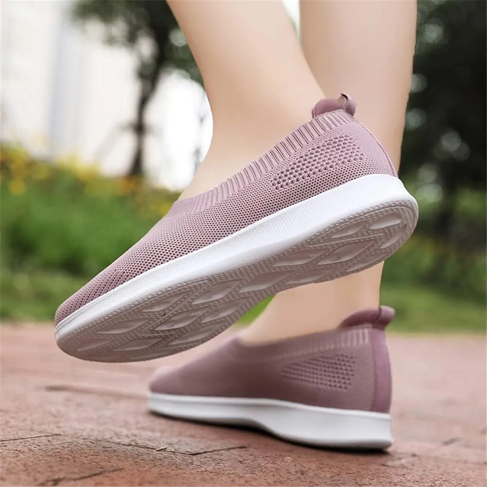 GOSPT Women's Slip on Sock Sneakers Lightweight Elastic Knit Mesh Shoes Comfort Flats