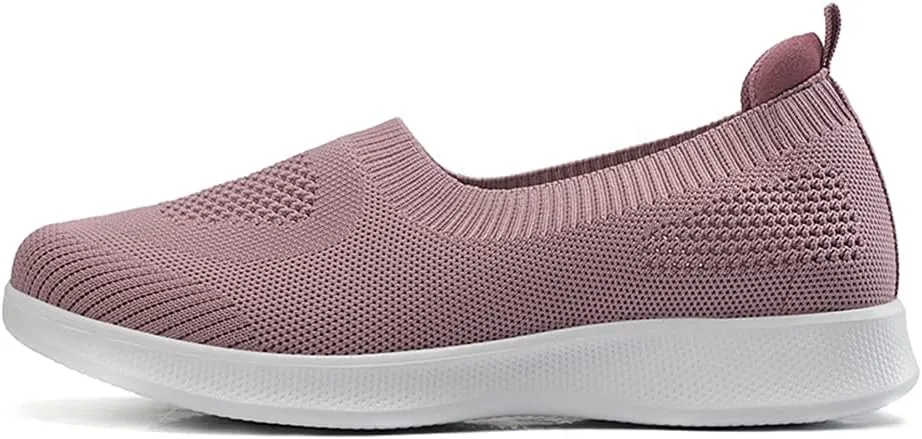 GOSPT Women's Slip on Sock Sneakers Lightweight Elastic Knit Mesh Shoes Comfort Flats