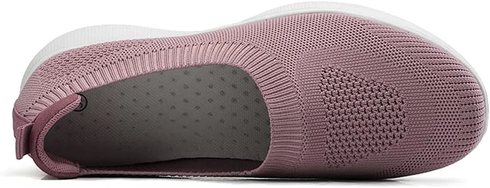 GOSPT Women's Slip on Sock Sneakers Lightweight Elastic Knit Mesh Shoes Comfort Flats