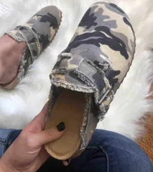 Grey Camo Slip on
